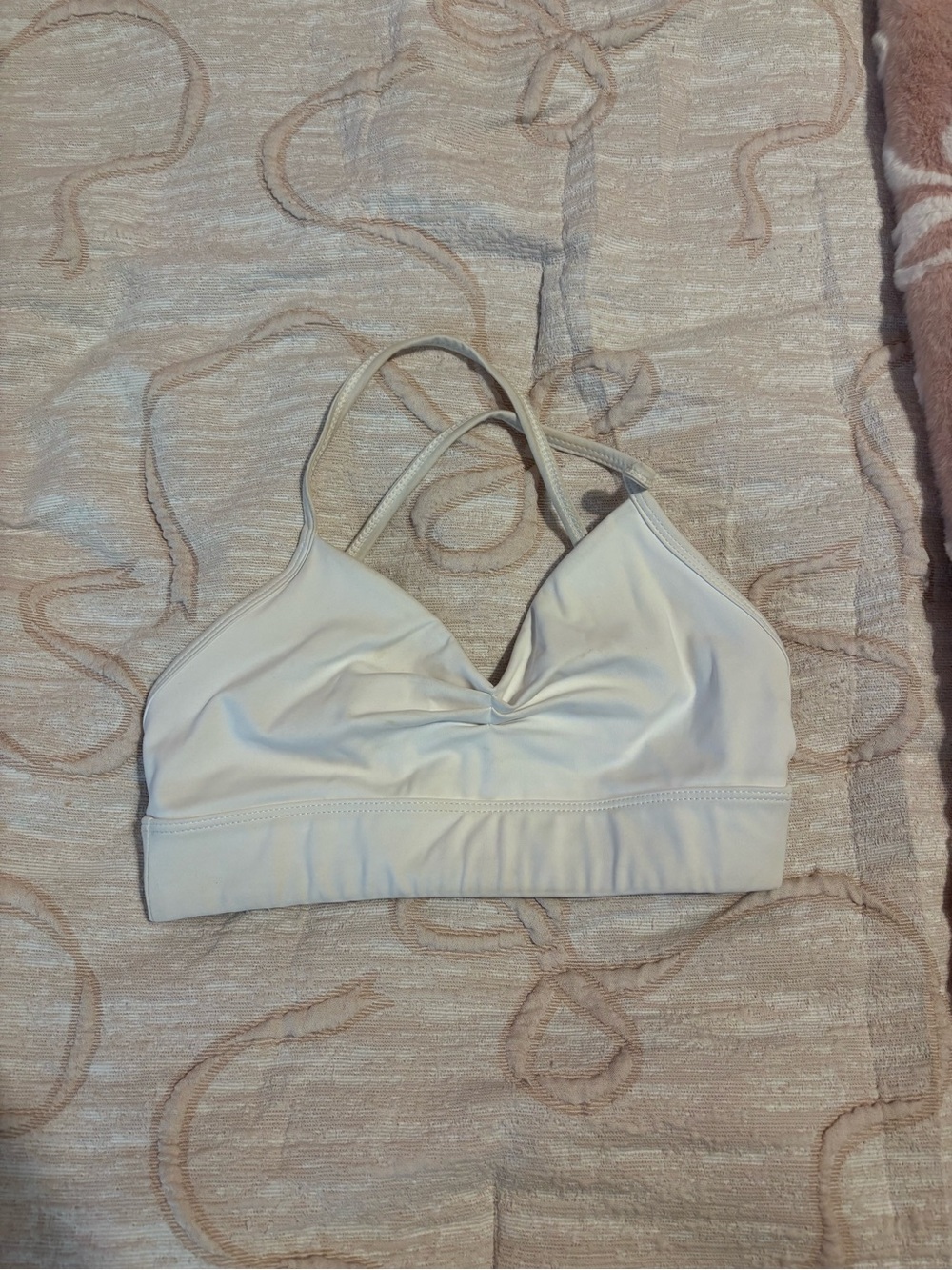 Women's White Bralette with Cross-Back Straps